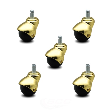 Service Caster 2 Inch Bright Brass Hooded Grip Ring Ball Casters, 5PK SCC-GR01S20-POS-BB-716-5